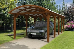 Skan Holz Franken - Bogendach Einzelcarport aus Leimholz Breite 376 cm