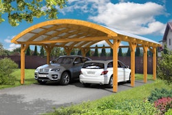 Skan Holz Franken - Bogendach Doppelcarport aus Leimholz Breite 635 cm