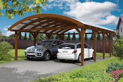 Skan Holz Franken - Bogendach Doppelcarport aus Leimholz Breite 635 cm