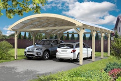 Skan Holz Franken - Bogendach Doppelcarport aus Leimholz Breite 635 cm