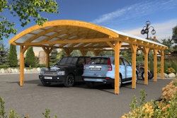 Skan Holz Franken - Bogendach Doppelcarport aus Leimholz Breite 635 cm