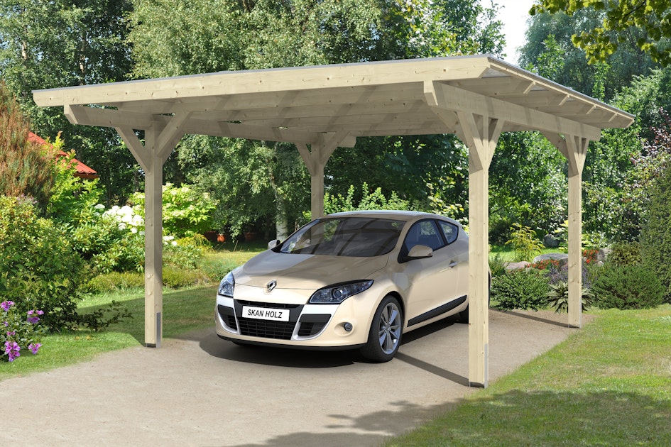 Skan Holz Odenwald - Design Einzel Carport aus Leimholz Breite 428 cm |  KÖMPF24