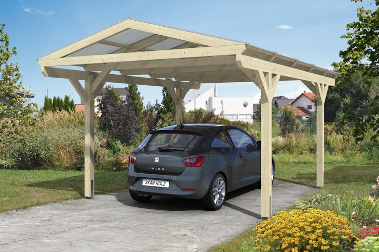 Skan Holz Westerwald Design Einzelcarport aus Leimholz Breite 362 cm Bild