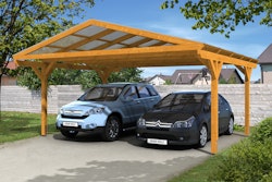Skan Holz Westerwald Design Doppelcarport aus Leimholz Breite 570 cm