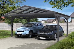 Skan Holz Westerwald Design Doppelcarport aus Leimholz Breite 570 cm