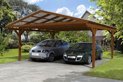 Skan Holz Westerwald Design Doppelcarport aus Leimholz Breite 570 cm