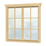 Skan Holz Doppelfenster für 28 mm Blockbohlenhäuser Dreh-Kipp-FunktionZubehörbild