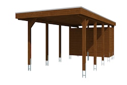 Skan Holz Carport Friesland 314x708 cm inkl. Abstellraum Sparset 2