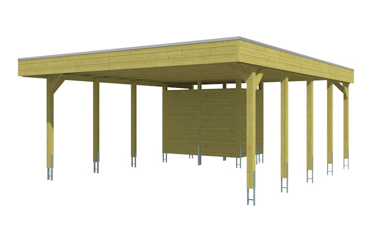 Skan Holz Carport Friesland 557x708 cm inkl. Abstellraum Sparset 4 Bild