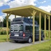 Skan Holz Caravan-Carport Friesland 397x555 cm mit erhöhter EinfahrtBild