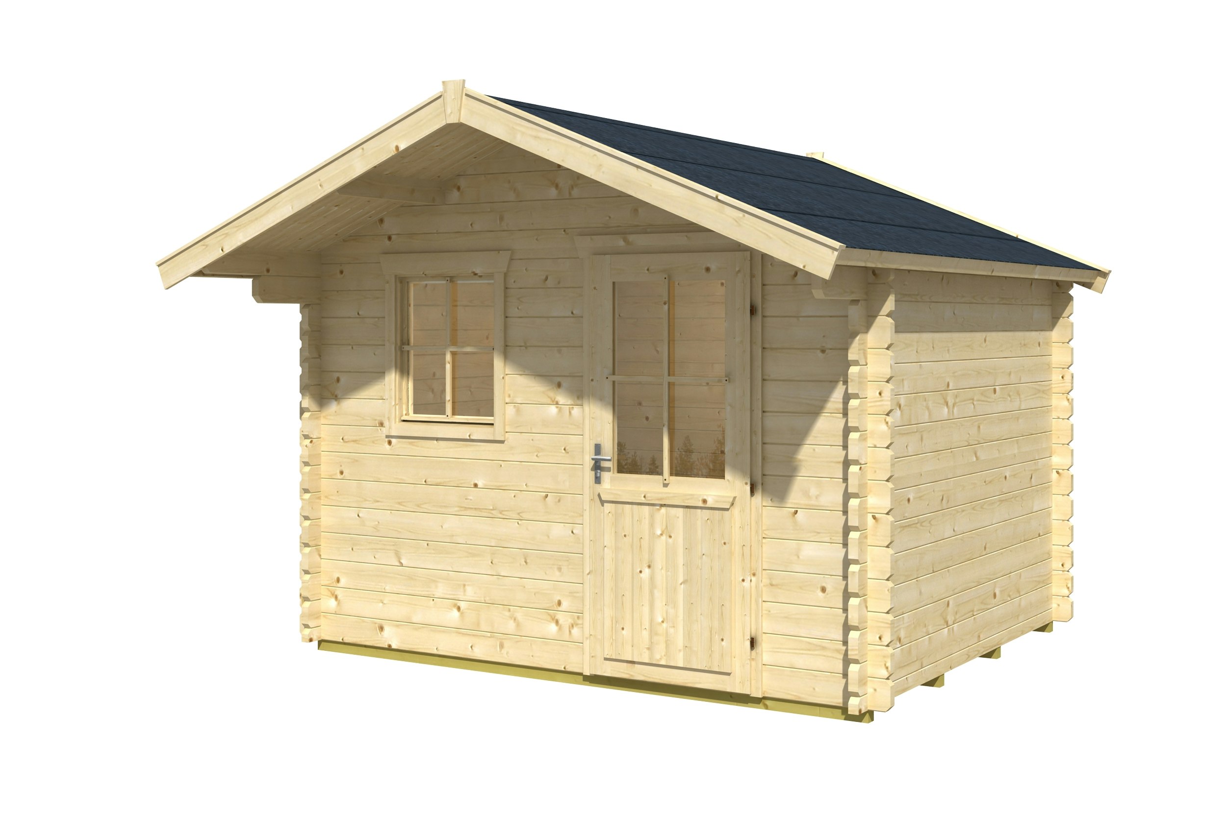 Skan Holz 45 mm Gartenhaus Halmstad/Narvik inkl. gratis Fundamentanker/Pads