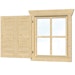 Skan Holz Fensterläden für 28 mm Blockbohlenhäuser Einzelfenster einseitigBild