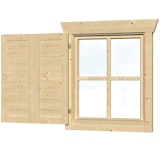 Skan Holz Fensterläden für 28 mm Blockbohlenhäuser Einzelfenster einseitigZubehörbild