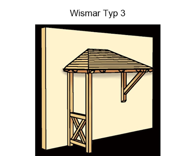 Skan Holz Walmdach Vordach Doppeltür Wismar