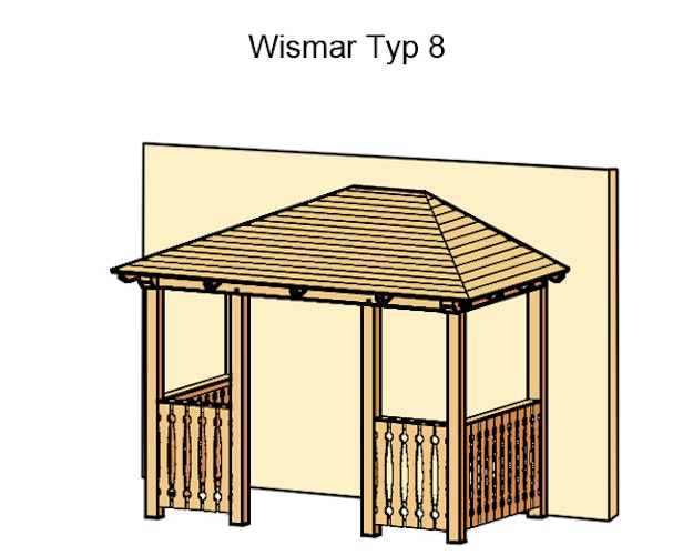 Skan Holz Walmdach Vordach Doppeltür Wismar