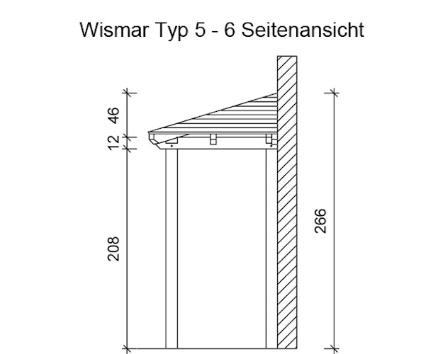 Skan Holz Walmdach Vordach Doppeltür Wismar
