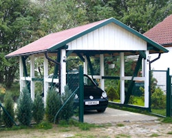 Skan Holz Schwarzwald - Satteldach Einzelcarport Breite 424 cm