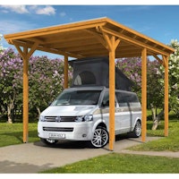 Skan Holz Caravan-Carport Emsland 404x604 cm mit erhöhter Einfahrt