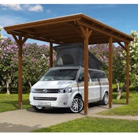 Skan Holz Caravan-Carport Emsland 404x604 cm mit erhöhter Einfahrt
