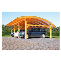 Skan Holz Schwaben - Bogendach Doppelcarport aus Leimholz Breite 648cm