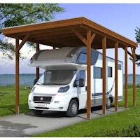 Skan Holz Caravan-Carport Friesland 397x708 cm mit erhöhter Einfahrt