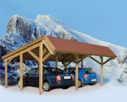 Skan Holz Harz - Pultdach Doppelcarport aus Nadelholz Breite 624 cm