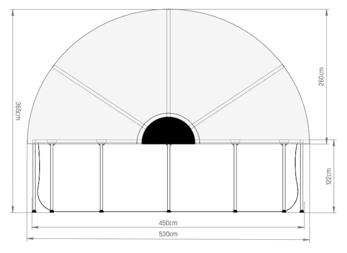 Exit runder Rahmenpool mit Sandfilteranlage, Wärmepumpe und Sonnendach (Höhe 122 cm)