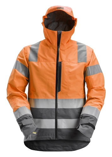 Snickers AllroundWork, Wasserdichte Warnschutz-Softshell-Jacke, Warnschutzklasse 3