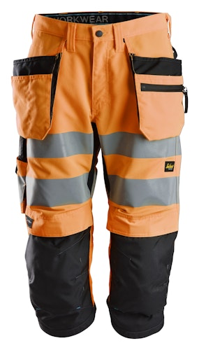 Snickers LiteWork, High-Vis Piratenhose+ Holstertaschen, Klasse 2