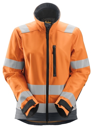 Snickers AllroundWork, Damen-High-Vis-Softshell-Arbeitsjacke, Warnschutzklasse 2/3