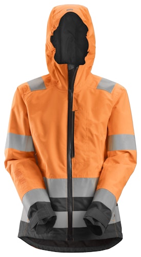 Snickers AllroundWork, Wasserdichte High-Vis-Softshell-Jacke für Damen, Warnschutzklasse 2/3