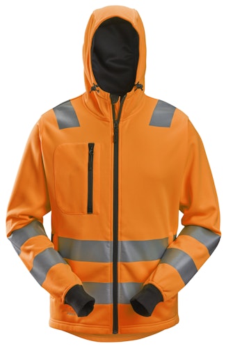 Snickers AllroundWork, High-Vis-Kapuzenjacke mit durchgehendem Reißverschluss, Warnschutzklasse 2/3