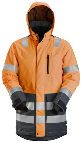 Snickers AllroundWork Hi-Vis wasserdichter Parka, Klasse 3