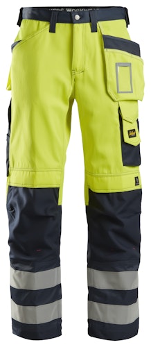 Snickers High-Vis-Arbeitshose mit Holstertaschen, Warnschutzklasse 2