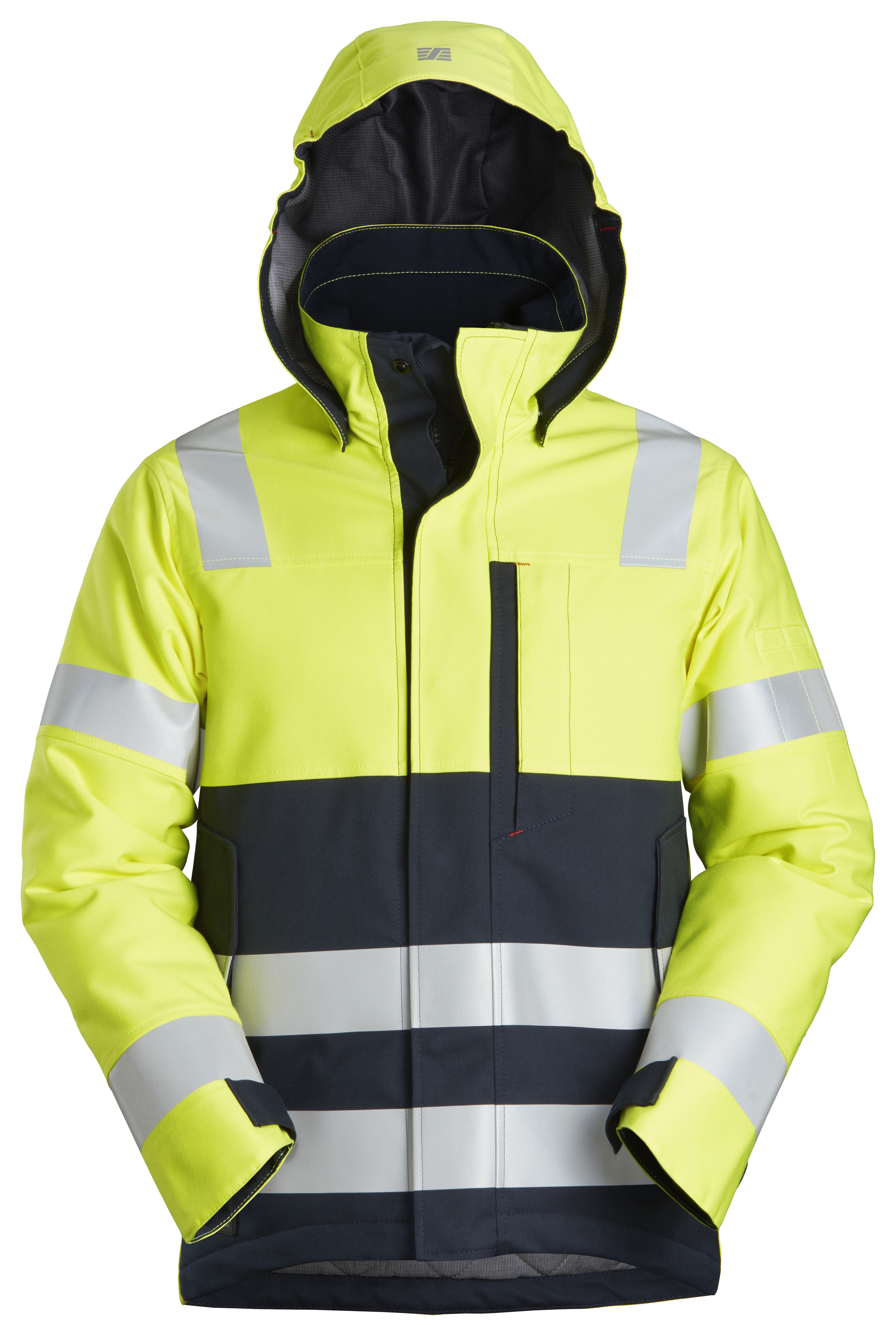 Snickers ProtecWork, Wärmeisolierte Arbeitsjacke mit Kapuze, Warnschutzklasse 3