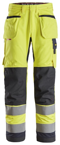 Snickers ProtecWork, Arbeitshose mit Holstertaschen, High-Vis, Klasse 2