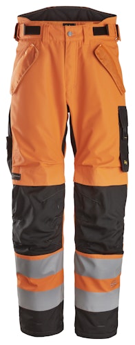 Snickers High-Vis, Wasserdichte 2-lagige, leicht wattierte Hose, 37.5®, Warnschutzklasse 2