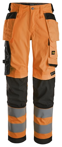 Snickers High-Vis-Damenstretchhose mit Holstertaschen, Warnschutzklasse 2