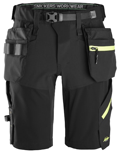 Snickers FlexiWork, Softshell-Stretchshorts+ mit Holstertaschen