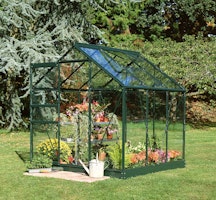Juliana Gewächshaus Popular - 3,8 m² / 5 m² / 6,2 m²-1,95 x 1,93 m - 3,8 m² (Gr. 1)-grün-3 mm Blankglas