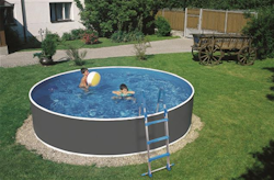 myPOOL Swimming Pool Poolset Splash mit Kartuschenfilteranlage - grau