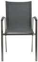 STERN Gartenmöbel-Set NEW TOP, Tisch 200 x 100 + 6 Stapelsessel, Edelstahl / HPL Silverstar