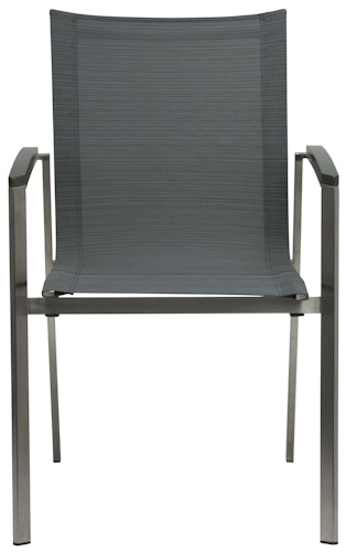 STERN Gartenmöbel-Set NEW TOP, Tisch 200 x 100 + 6 Stapelsessel, Edelstahl / HPL Silverstar
