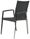 STERN Gartenmöbel-Set NEW TOP, Tisch 200 x 100 + 6 Stapelsessel, Edelstahl / HPL Silverstar