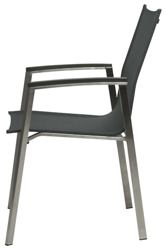 STERN Gartenmöbel-Set NEW TOP, Tisch 200 x 100 + 6 Stapelsessel, Edelstahl / HPL Silverstar