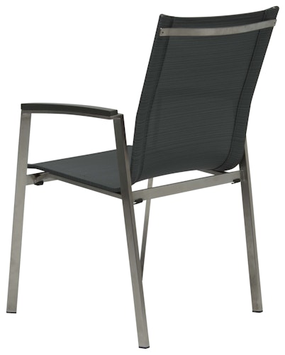 STERN Gartenmöbel-Set NEW TOP, Tisch 200 x 100 + 6 Stapelsessel, Edelstahl / HPL Silverstar
