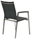 STERN Gartenmöbel-Set NEW TOP, Tisch 200 x 100 + 6 Stapelsessel, Edelstahl / HPL Silverstar