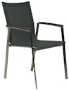 STERN Gartenmöbel-Set NEW TOP, Tisch 200 x 100 + 6 Stapelsessel, Edelstahl / HPL Silverstar