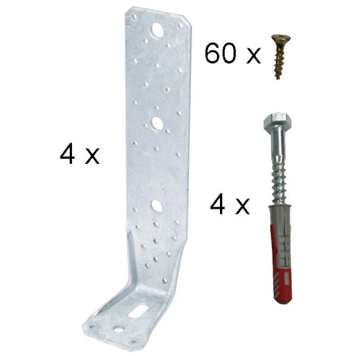 Sturmwinkel/Sturmanker für die Befestigung des Gartenhauses am Fundament (4 Stück) Bild