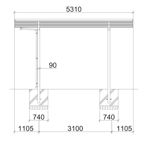 Ximax Carport Swingline Typ 60 531 x 274 cm schwarz Bild